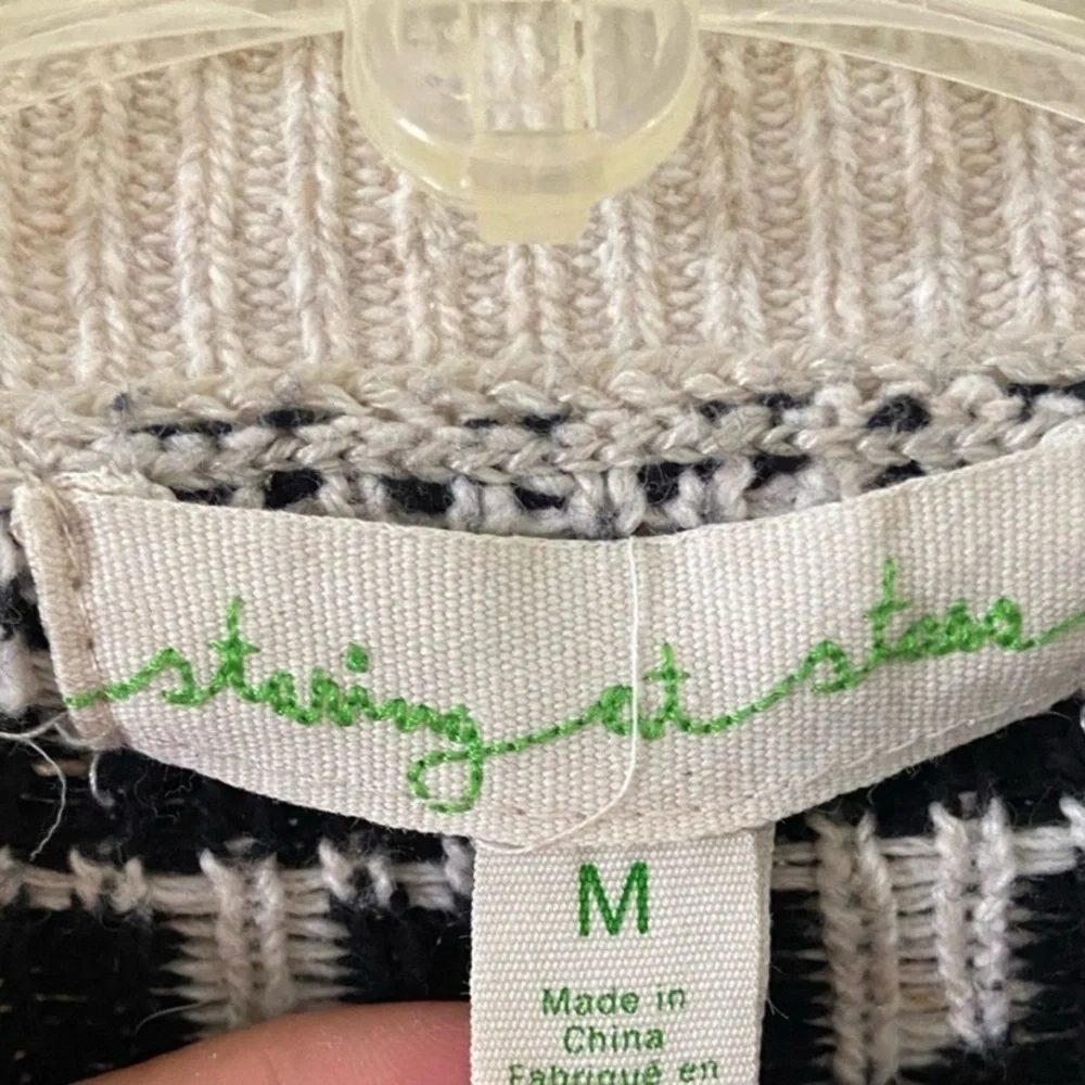 Staring at Stars Cream and Black Geometric Cardigan Medium - Picture 6 of 7